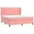 Pat box spring cu saltea, roz, 160x200 cm, catifea GartenMobel Dekor