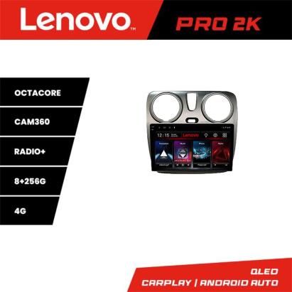 Navigatie Android Dacia Dokker Lenovo QLED 2K, 8GB RAM, 256GB, 4G, 360