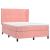 Pat box spring cu saltea, roz, 140x200 cm, catifea GartenMobel Dekor