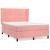 Pat box spring cu saltea, roz, 140x200 cm, catifea GartenMobel Dekor