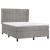 Pat box spring cu saltea, gri deschis, 140x190 cm, catifea GartenMobel Dekor