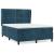 Pat box spring cu saltea, albastru închis, 140x200 cm, catifea GartenMobel Dekor
