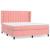 Pat box spring cu saltea, roz, 160x200 cm, catifea GartenMobel Dekor