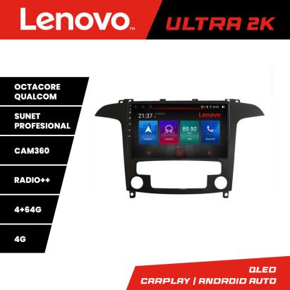Navigatie Android Ford S-Max Lenovo QLED 4GB+64GB cu Waze si 360