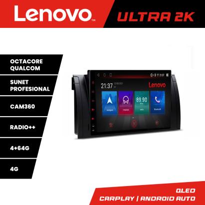 Navigatie BMW E39 si X5 E53 Lenovo QLED 4GB+64GB Android cu Waze
