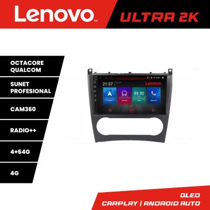 Navigație Android Mercedes Clasa C W203 facelift Lenovo QLED 4+64GB