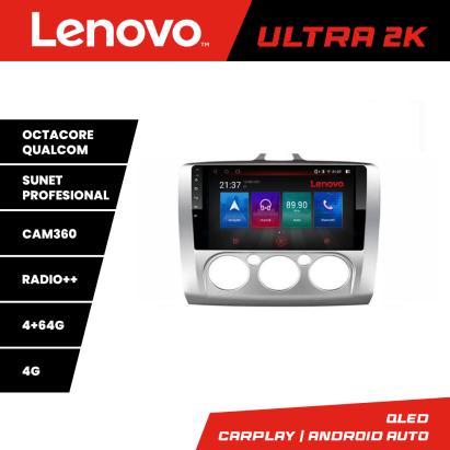 Navigație Android Lenovo pentru Ford Focus 2 manual, QLED, 4GB+64GB, 360