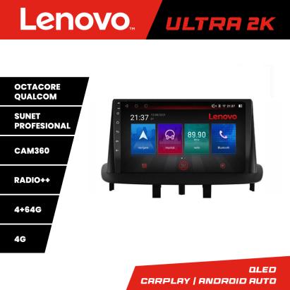 Navigatie Renault Megane 3 Lenovo QLED Android 4+64GB 8 Core 360