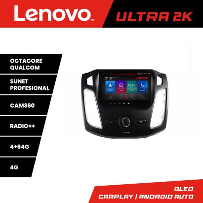 Navigație Android Ford Focus 3 Lenovo QLED 4+64GB cu Waze și 360