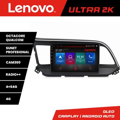 Navigație Hyundai Elantra 2018+ Lenovo Ultra 2K QLED 4+64GB Android