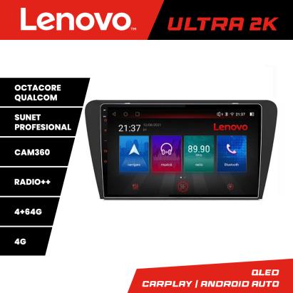 Navigatie Lenovo QLED 8 Core 4+64GB Android pentru Skoda Octavia 3
