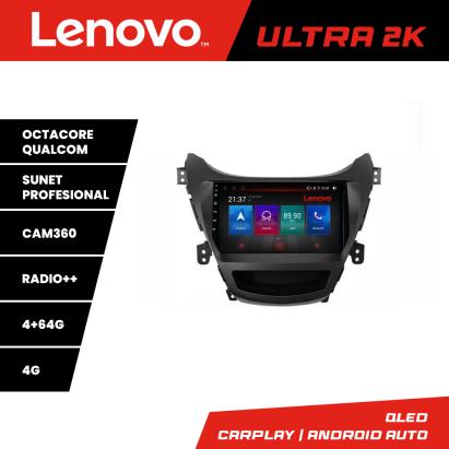 Navigație Hyundai Elantra 2013-2015 Lenovo QLED 4GB+64GB Android