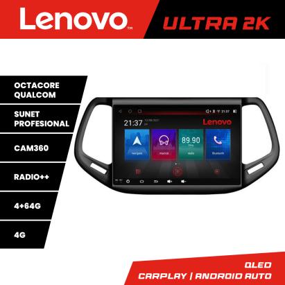 Navigație Android Jeep Compass 2017 Lenovo QLED 4+64GB 360