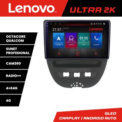 Navigație Android QLED 4GB+64GB pentru Citroen C1, Peugeot 107 și Toyota Aygo