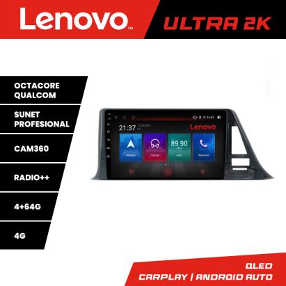 Navigație Toyota C-HR Lenovo QLED 4+64GB Android cu Waze și 360
