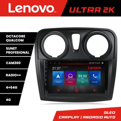 Navigație Dacia Sandero Logan 2012-2020 Lenovo QLED 4+64GB Android
