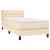 Pat box spring cu saltea, crem, 80x200 cm, textil GartenMobel Dekor