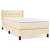Pat box spring cu saltea, crem, 80x200 cm, textil GartenMobel Dekor