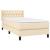 Pat box spring cu saltea, crem, 90x200 cm, textil GartenMobel Dekor