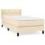 Pat box spring cu saltea, crem, 100x200 cm, textil GartenMobel Dekor