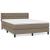 Pat box spring cu saltea, gri taupe, 140x200 cm, textil GartenMobel Dekor