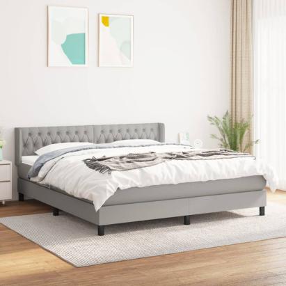 Pat continental, gri deschis, 180x200 cm, material textil GartenMobel Dekor