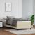Pat box spring cu saltea, crem, 90x190 cm, piele ecologică GartenMobel Dekor