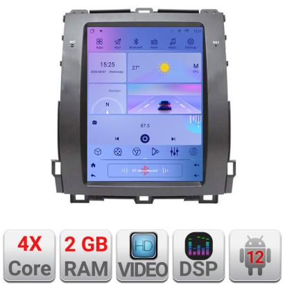Navigație Tesla Toyota Prado J120 cu GPS, CarPlay, Android Auto, 2GB+32GB