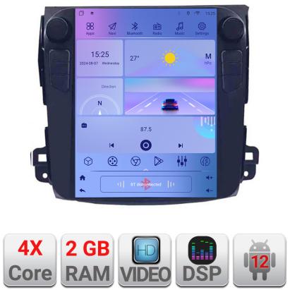 Navigație Tesla Mitsubishi Outlander 2007-2011, GPS, CarPlay, Android Auto, 2GB+32GB