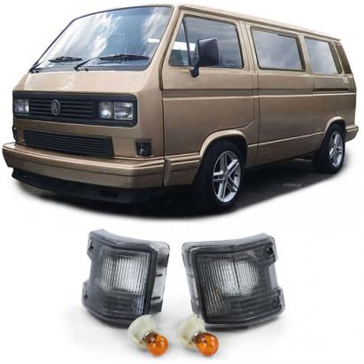 Pereche de lumini de semnalizare negre fumurii stânga dreapta, potrivită pentru VW T3 Bus Van Transporter 79-92 Performance AutoTuning
