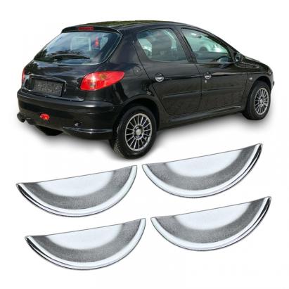 Capace pentru adâncitura mânerului ușii cromate mate pentru Peugeot 206 1998-2009 Performance AutoTuning