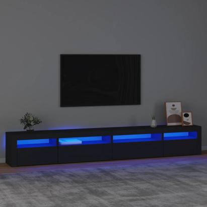 Comodă TV cu lumini LED, negru, 270x35x40 cm GartenMobel Dekor