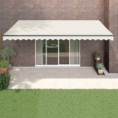 Copertină retractabilă automată, crem, 5x3 m GartenMobel Dekor