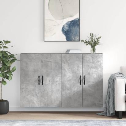 Dulapuri de perete, 2 buc., gri beton, lemn prelucrat GartenMobel Dekor