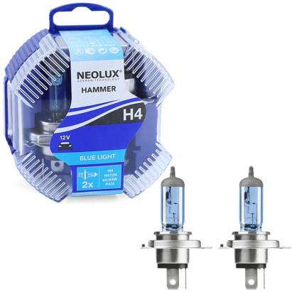 NEOLUX Osram H4 Lămpi cu Halogen Blue Light 60/55W 12V Aspect Xenon 2 Bucăți Performance AutoTuning