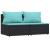 Set mobilier de grădină cu perne, 3 piese, negru, poliratan GartenMobel Dekor