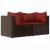 Set mobilier de grădină cu perne, 3 piese, maro, poliratan GartenMobel Dekor