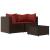 Set mobilier de grădină cu perne, 3 piese, maro, poliratan GartenMobel Dekor