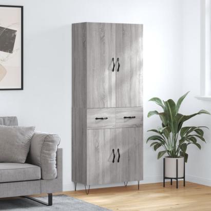 Dulap înalt, gri sonoma, 69,5x34x180 cm, lemn compozit GartenMobel Dekor