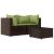 Set mobilier de grădină cu perne, 3 piese, maro, poliratan GartenMobel Dekor