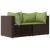 Set mobilier de grădină cu perne, 3 piese, maro, poliratan GartenMobel Dekor