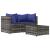 Set mobilier de grădină cu perne, 3 piese, gri, poliratan GartenMobel Dekor