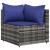 Set mobilier de grădină cu perne, 3 piese, gri, poliratan GartenMobel Dekor