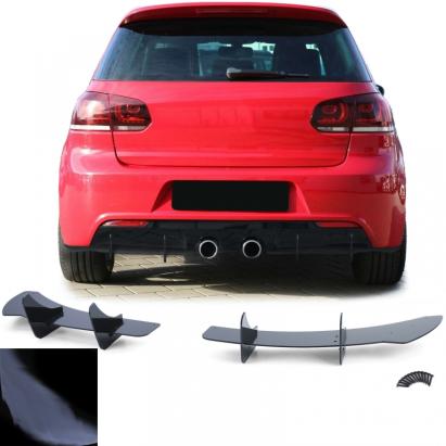 Difuzor spate sport splitter negru lucios, potrivit pentru VW Golf 6 R20 08-13 Performance AutoTuning