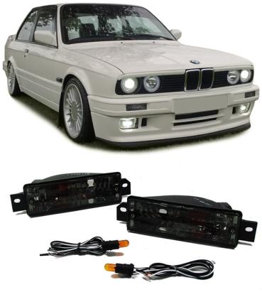 Indicatori din sticlă clară cu lumină de parcare neagră, potriviți pentru BMW Seria 3 E30 87-93 Performance AutoTuning