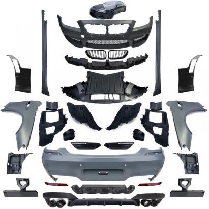 Kit caroserie sport bara fuste laterale aripi grilă potrivit pentru BMW 640 Gran Coupe F06 Performance AutoTuning