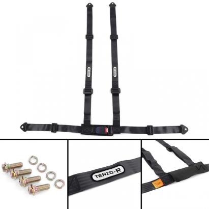 Centura de siguranță Tenzo-R Sport cu 4 puncte, neagră, cu marcaj E Performance AutoTuning