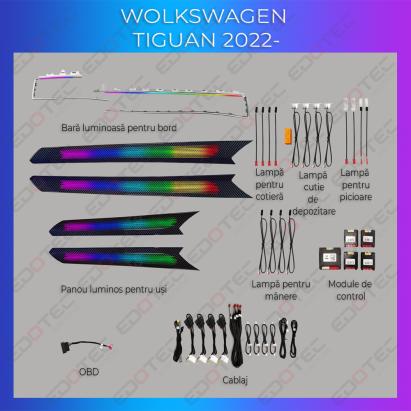 Kit lumini ambientale RGB pentru VW Tiguan 2022-2023, control telefon/OEM
