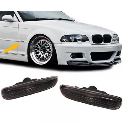 Indicatori laterali negri pereche potriviți pentru BMW Seria 3 E46 Coupe Cabriolet Sedan Touring Performance AutoTuning