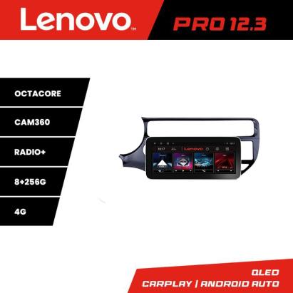Navigație Android Lenovo PRO 12.3 inch QLED 8+256GB pentru Kia Rio 2014-2017